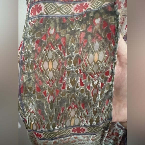 Free People Velvet Burnout Kimono Open-Front Floral Bohemian One Size - Picture 7 of 10